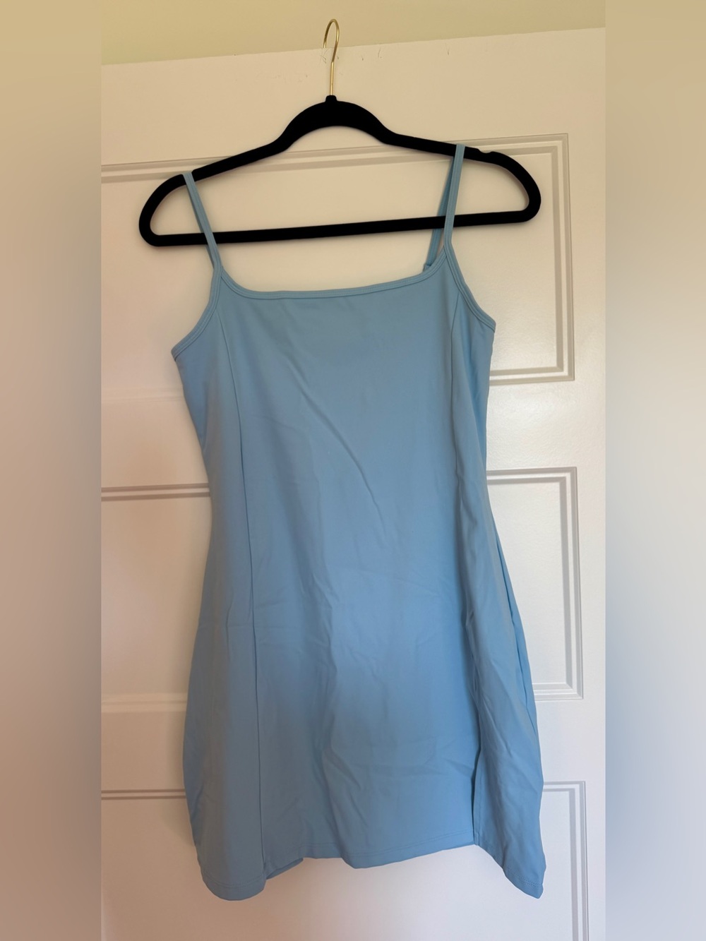 QINSEN Women’s Light Blue Spaghetti Strap Tennis Dress w Shorts Workout - Size M
